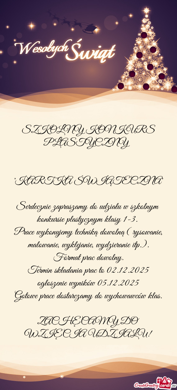 SZKOLNY KONKURS PLASTYCZNY