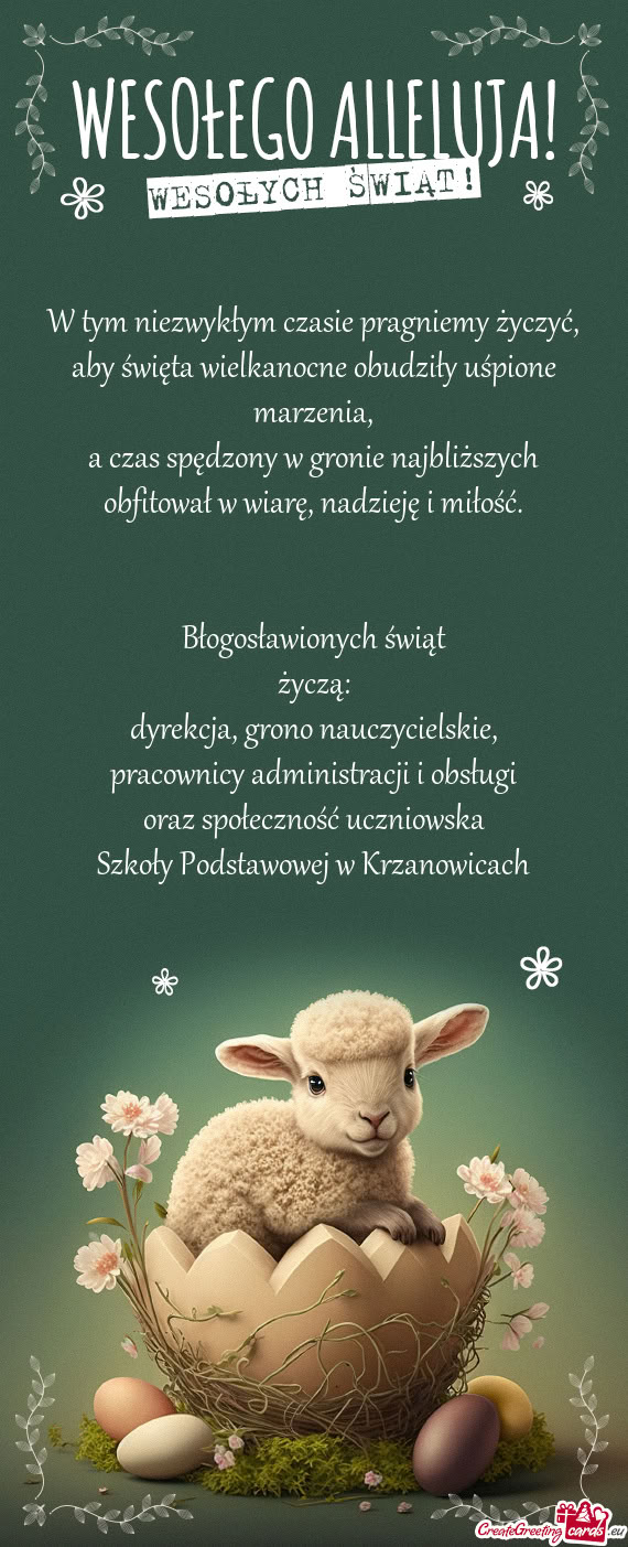 Szkoły Podstawowej w Krzanowicach