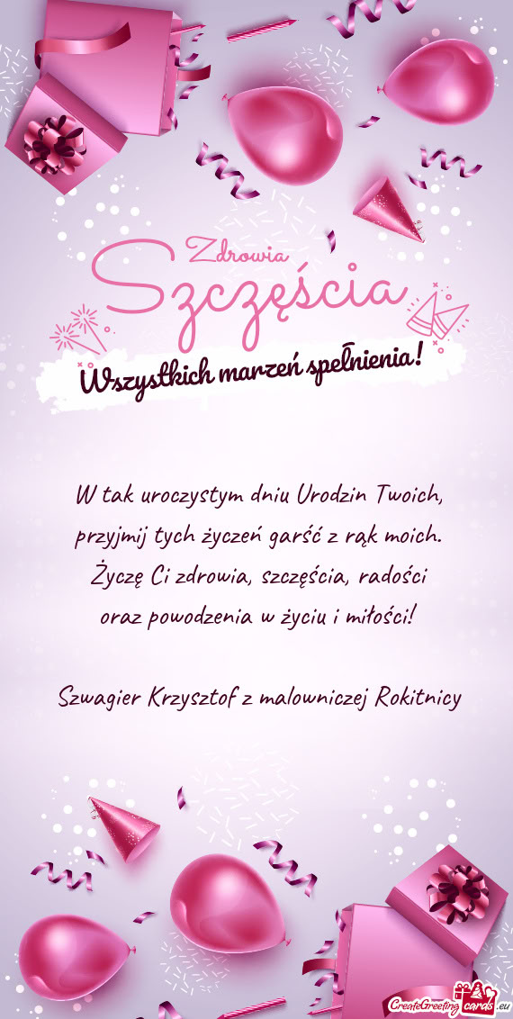 Szwagier Krzysztof z malowniczej Rokitnicy