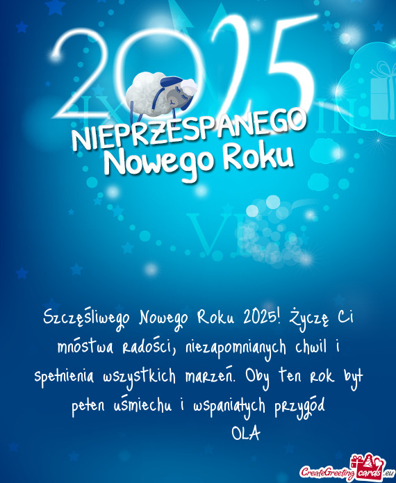 Szystkich marzeń. Oby ten rok był pełen uśmiechu i wspaniałych przygód