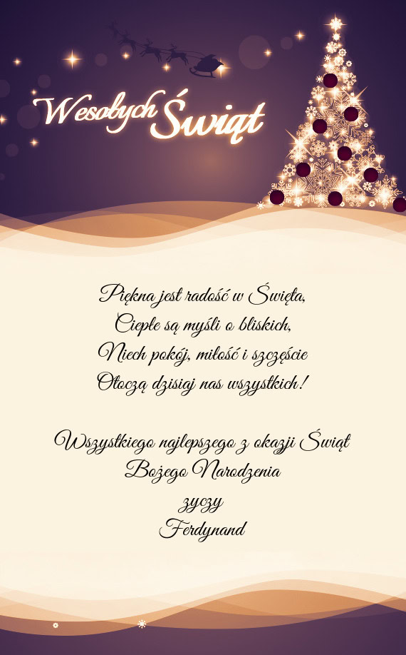 T Bożego Narodzenia zyczy Ferdynand