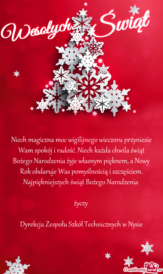 t Bożego Narodzenia żyje własnym pięknem, a Nowy Rok obdaruje Was pomyślnością i szczęście