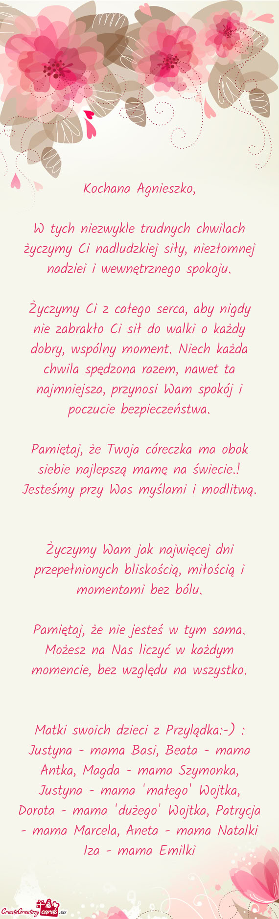 T. Niech każda chwila spędzona razem, nawet ta najmniejsza, przynosi Wam spokój i poczucie bezpie
