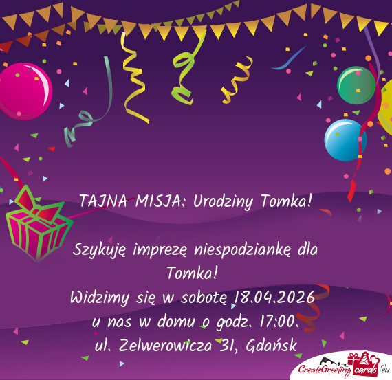 TAJNA MISJA: Urodziny Tomka! 🤫 🎂