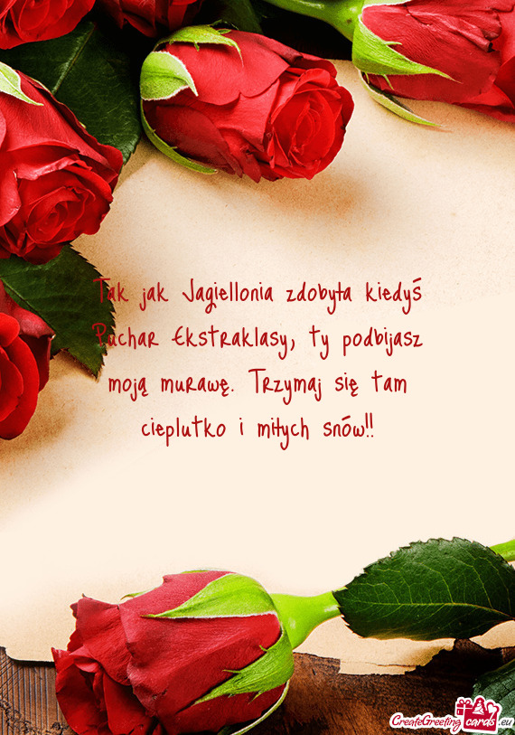 Tak jak Jagiellonia zdobyła kiedyś Puchar Ekstraklasy, ty podbijasz moją murawę. Trzymaj się ta