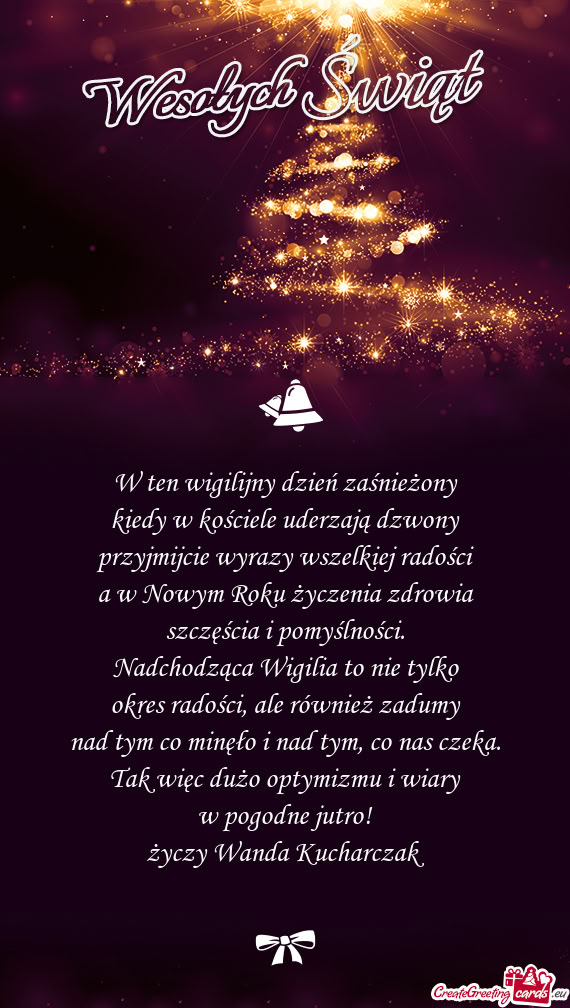 Tak więc dużo optymizmu i wiary w pogodne jutro! Wanda Kucharczak