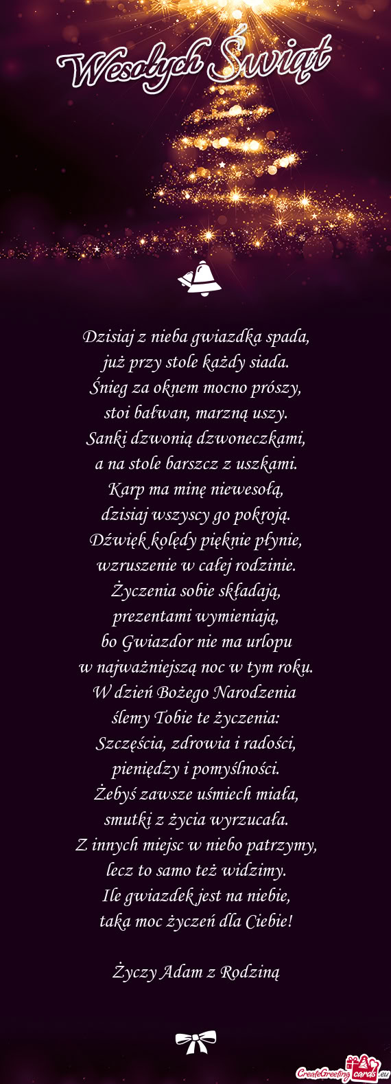 Taka moc życzeń dla Ciebie! Adam z Rodziną