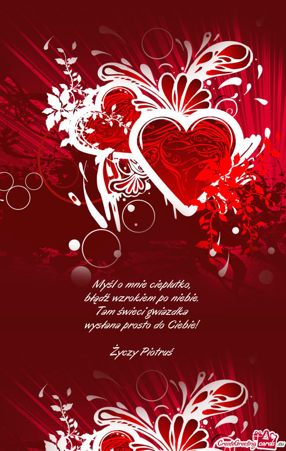 Tam świeci gwiazdka wysłana prosto do Ciebie! Piotruś