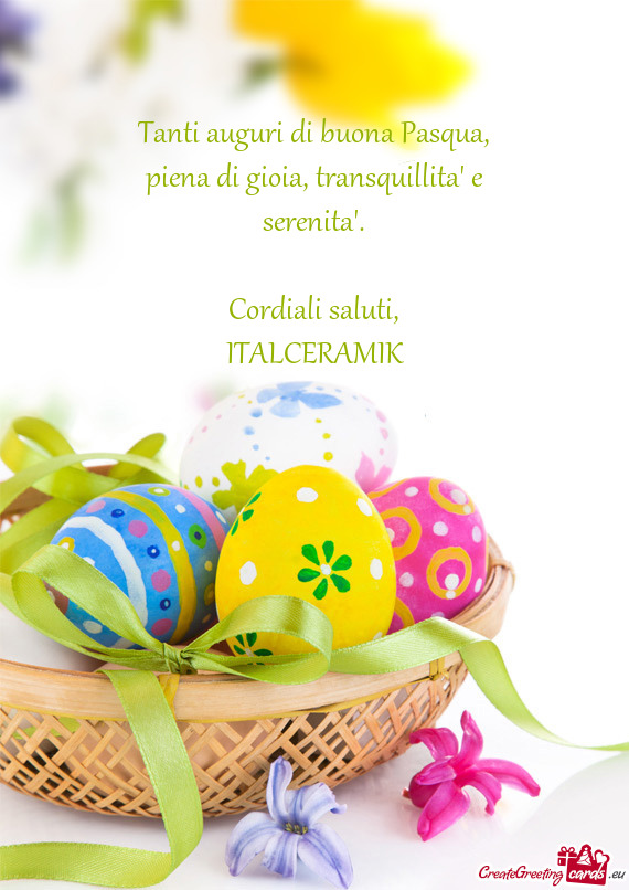 Tanti auguri di buona Pasqua