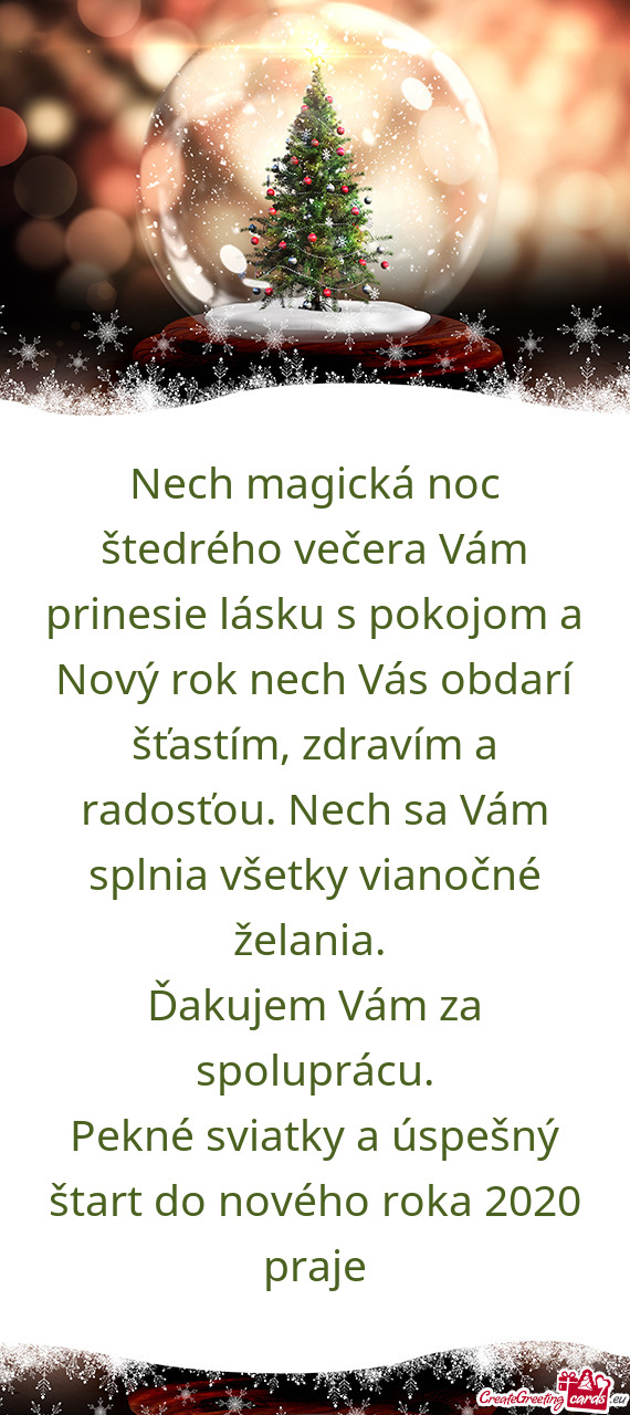 Ťastím, zdravím a radosťou. Nech sa Vám splnia všetky vianočné želania