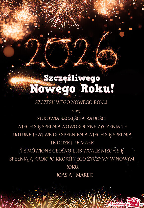 TE MÓWIONE GŁOŚNO LUB WCALE NIECH SIĘ SPEŁNIAJĄ KROK PO KROKU TEGO ŻYCZYMY W NOWYM ROKU