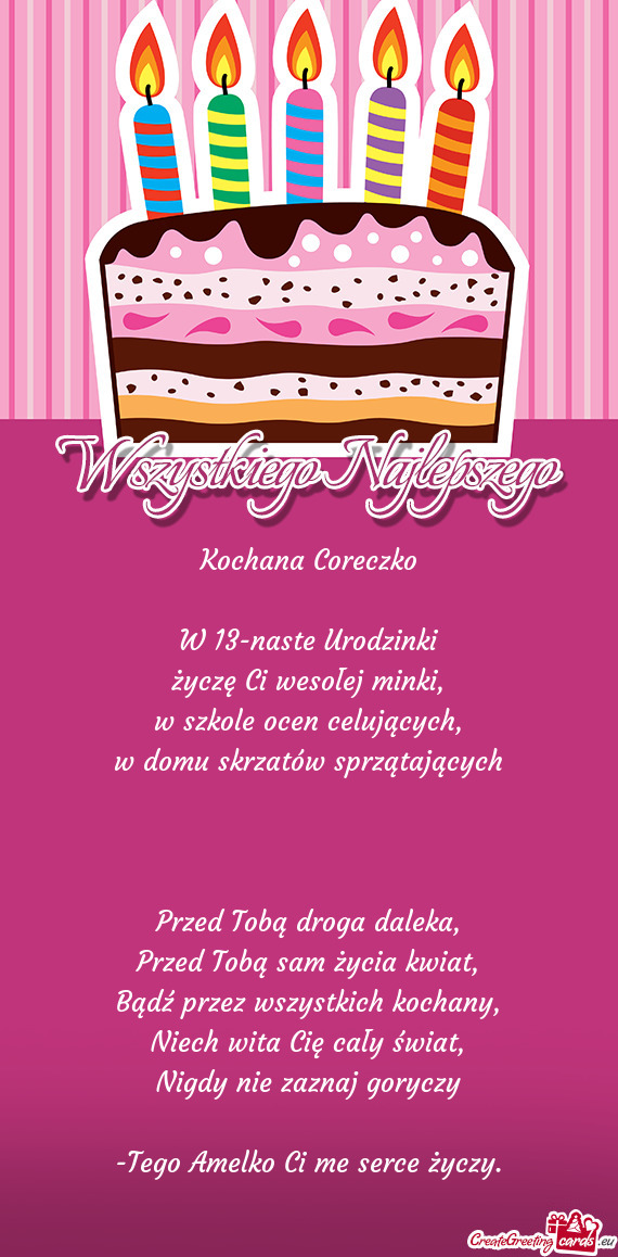 Tego Amelko Ci me serce życzy