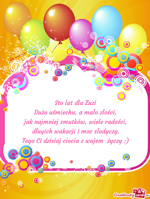 Tego Ci dzisiaj ciocia z wujem :)