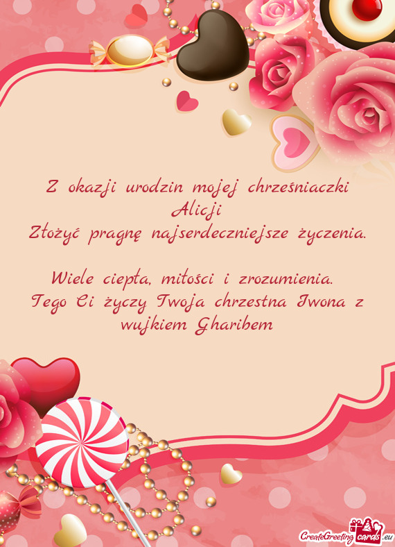 Tego Ci Twoja chrzestna Iwona z wujkiem Gharibem