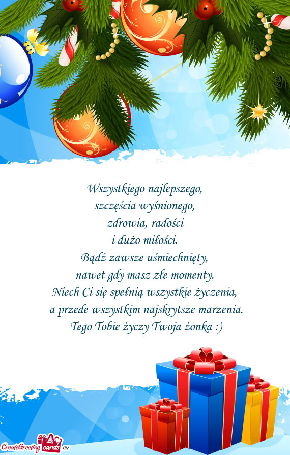 Tego Tobie Twoja żonka :)