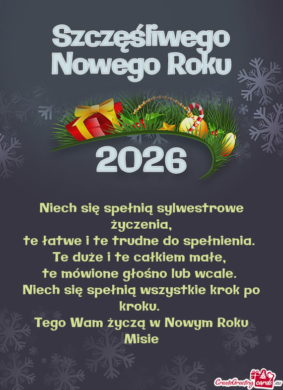 Tego Wam życzą w Nowym Roku Misie