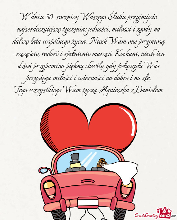 Tego wszystkiego Wam życzą Agnieszka z Danielem