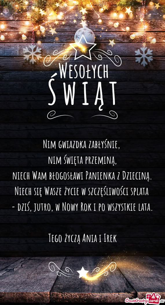 Tego życzą Ania i Irek