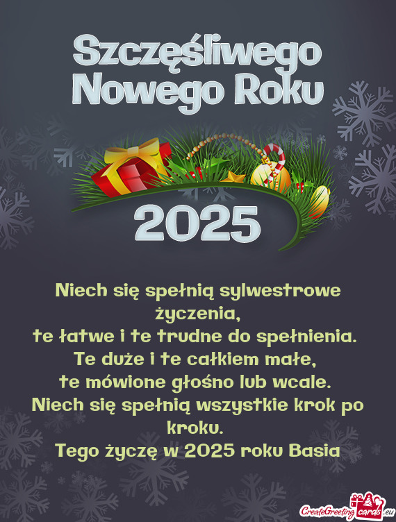 Tego życzę w 2025 roku Basia