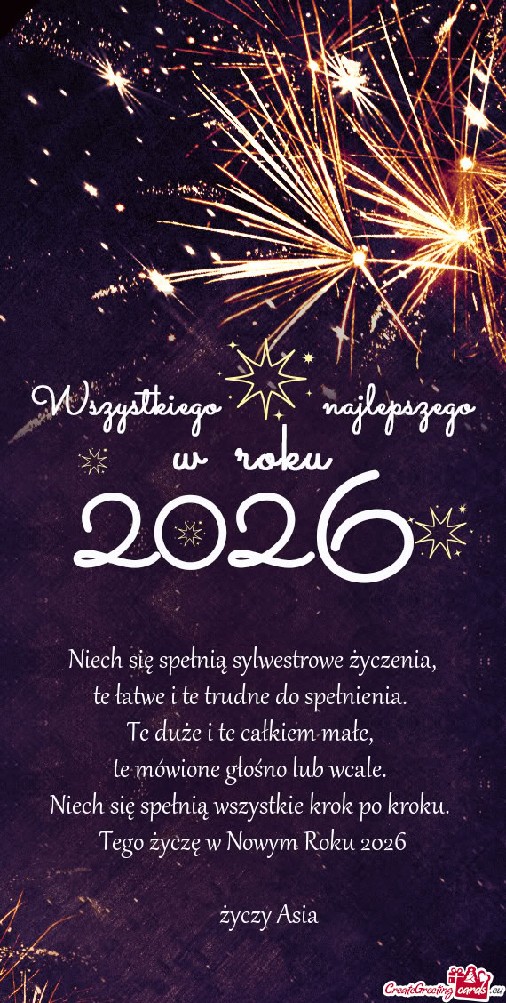 Tego życzę w Nowym Roku 2026