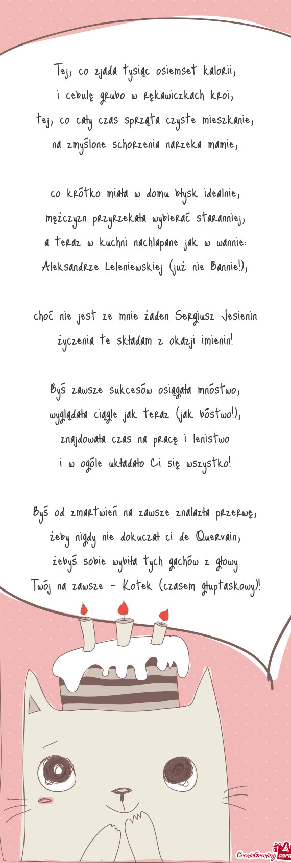 Tej, co cały czas sprząta czyste mieszkanie