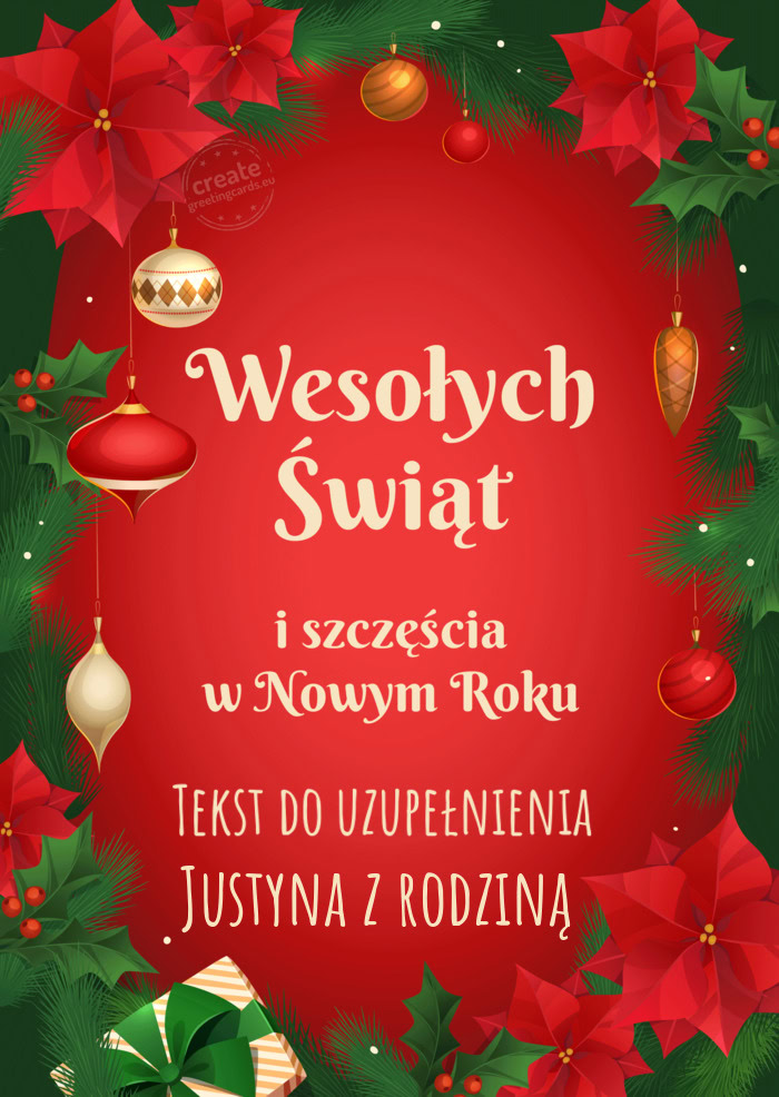 Tekst do uzupełnienia Justyna z rodziną
