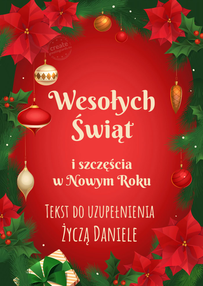 Tekst do uzupełnienia Życzą Daniele