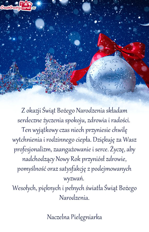 Ten wyjątkowy czas niech przyniesie chwilę wytchnienia i rodzinnego ciepła. Dziękuję za Wasz pr