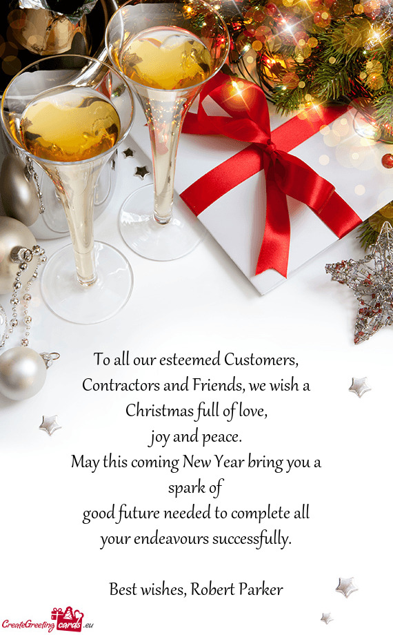 To all our esteemed Customers, Contractors and Friends, we wish a Christmas full of love