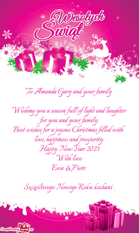 To Amanda Gary and your family