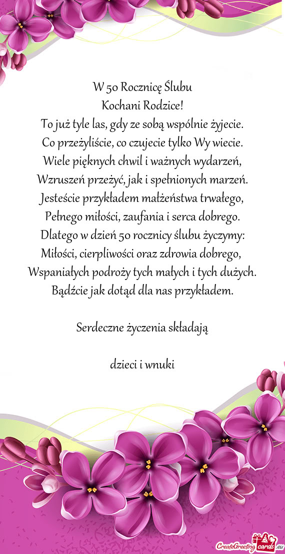 To już tyle las, gdy ze sobą wspólnie żyjecie