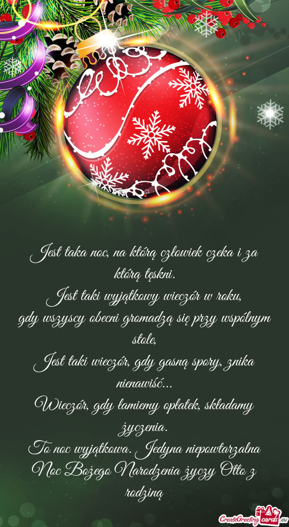 To noc wyjątkowa. Jedyna niepowtarzalna