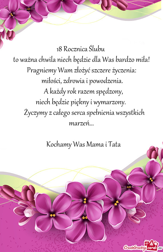 To ważna chwila niech będzie dla Was bardzo miła