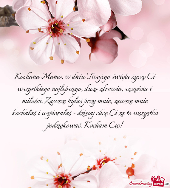 To wszystko podziękować. Kocham Cię