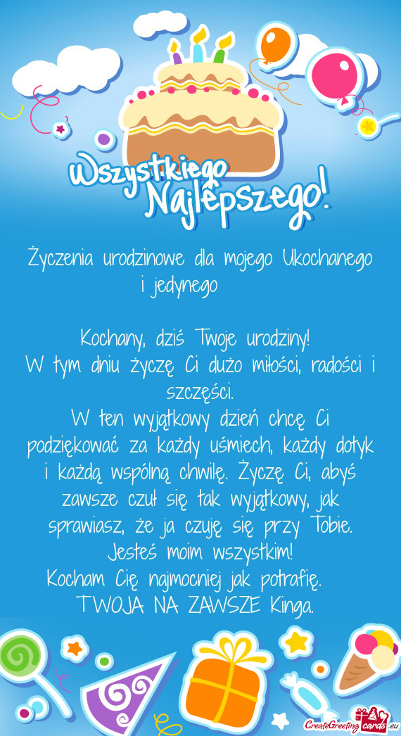 Tobie. Jesteś moim wszystkim