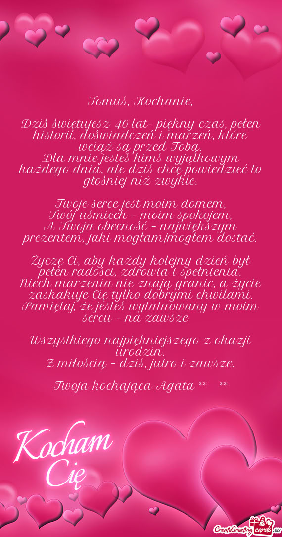 Tomuś, Kochanie