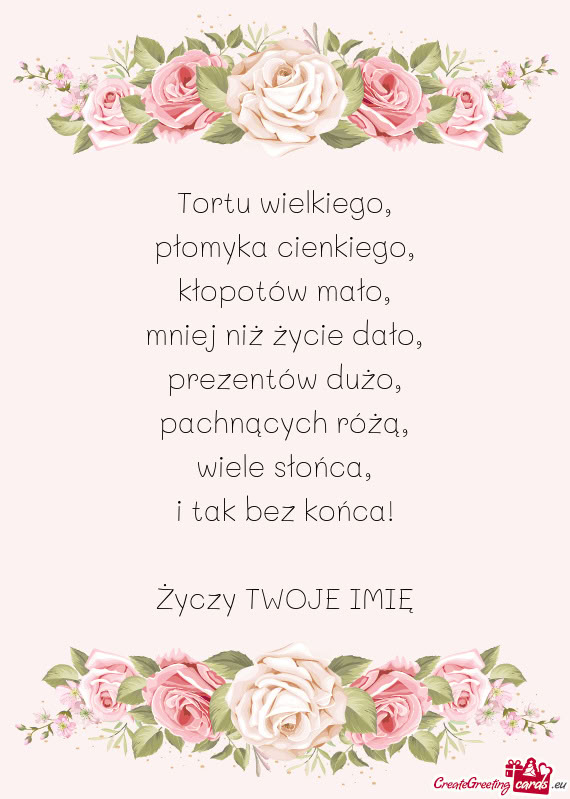 Tortu wielkiego,  płomyka cienkiego,  kłopotów mało,  mniej niż życie