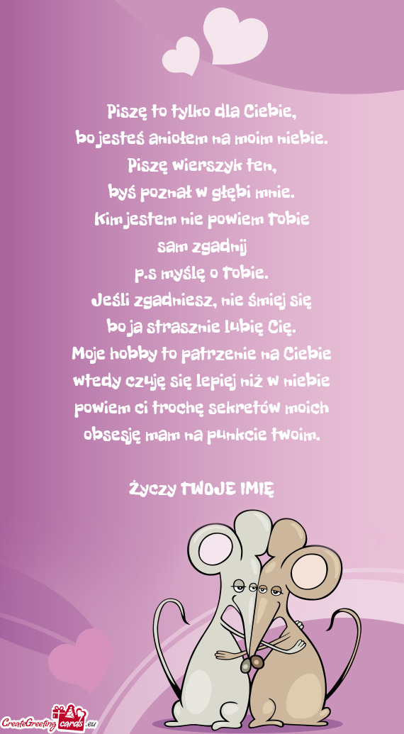 Tów moich obsesję mam na punkcie twoim