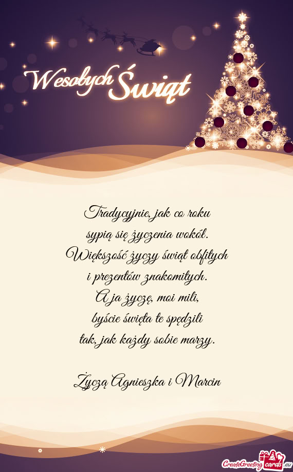 Tradycyjnie, jak co roku  sypią się życzenia wokół.  Większość życzy