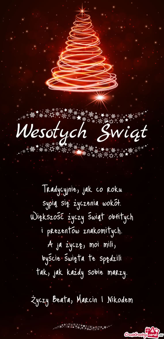 Tradycyjnie, jak co roku  sypią się życzenia wokół.  Większość życzy