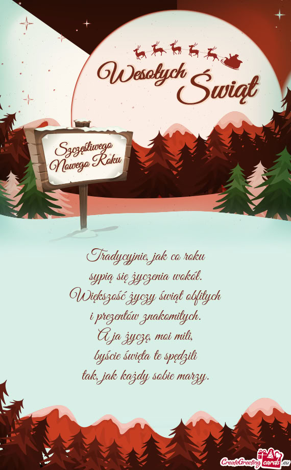 Tradycyjnie, jak co roku  sypią się życzenia wokół.  Większość życzy