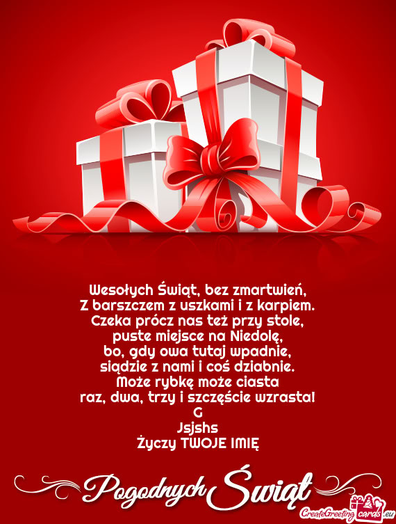 Trzy i szczęście wzrasta! G Jsjshs TWOJE IMIĘ