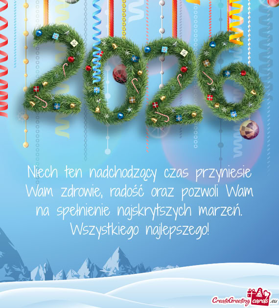 Tszych marzeń. Wszystkiego najlepszego