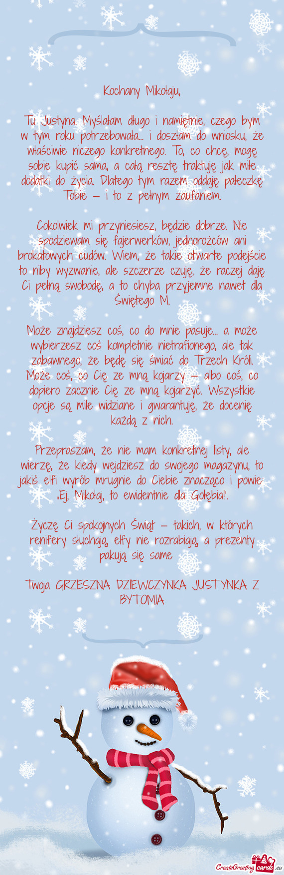 Tu Justyna. Myślałam długo i namiętnie, czego bym w tym roku potrzebowała… i doszłam do wnio