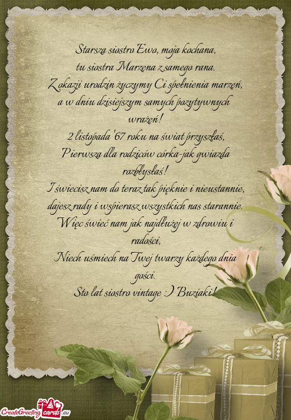 Tu siostra Marzena z samego rana