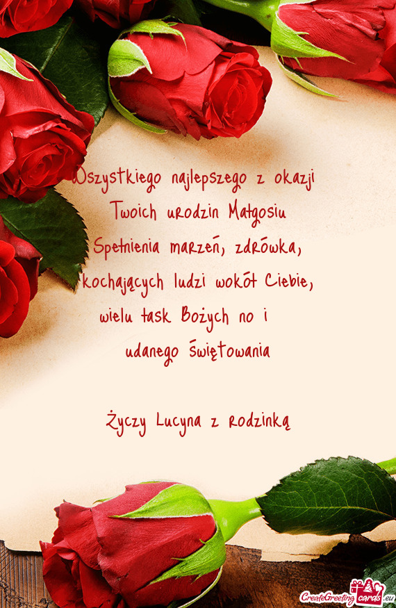 Twoich urodzin Małgosiu