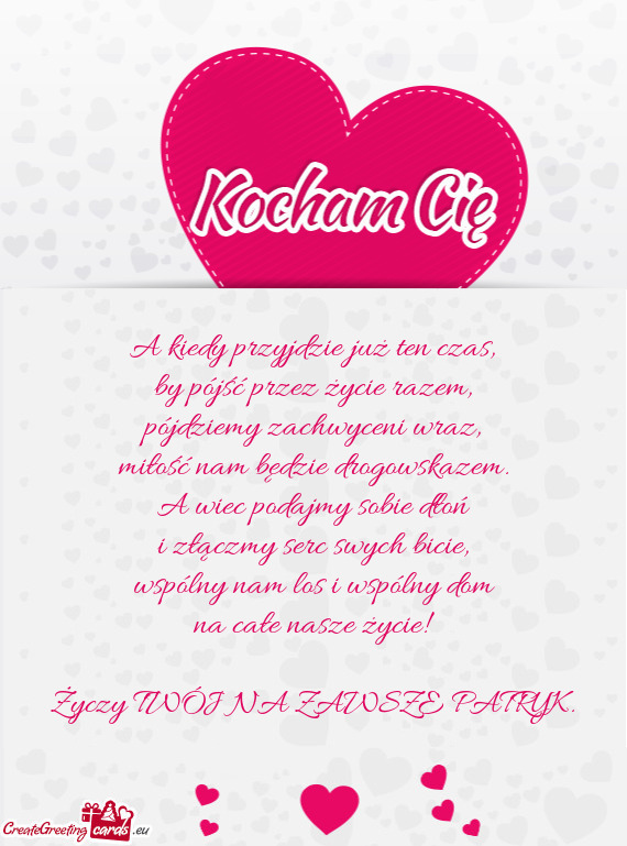 TWÓJ NA ZAWSZE PATRYK