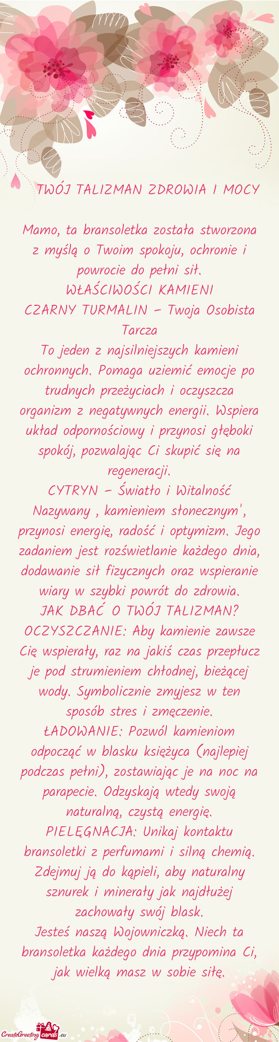 ✧ TWÓJ TALIZMAN ZDROWIA I MOCY ✧