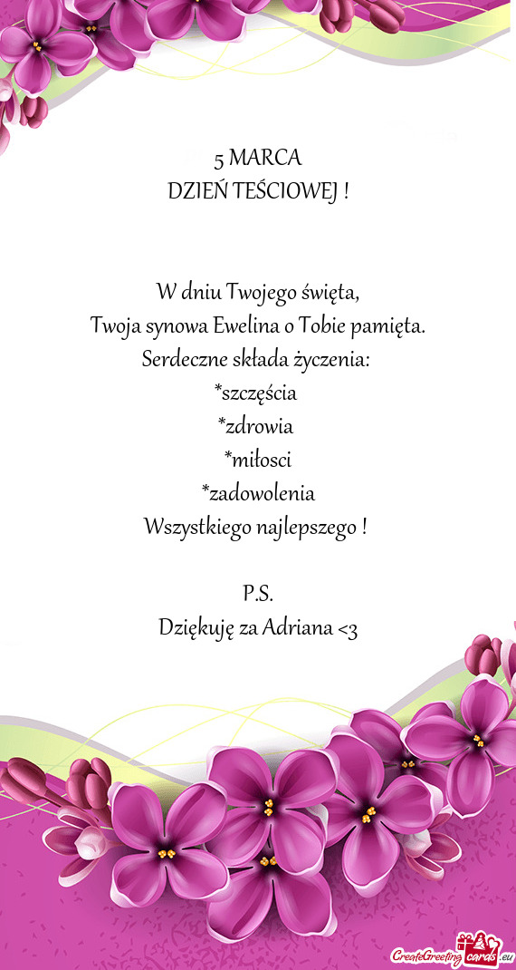 Twoja synowa Ewelina o Tobie pamięta