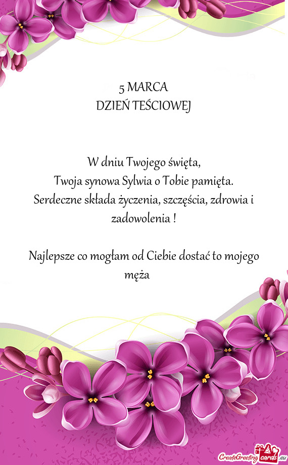 Twoja synowa Sylwia o Tobie pamięta